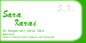 sara karai business card